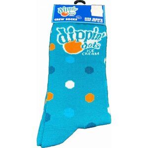 1 Pair Officially Licensed Dippin Dots Ice Cream Novelty Crew Socks Men 6-12 NEW